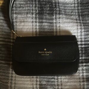 Kate Spade Black Clutch with Textured Finish